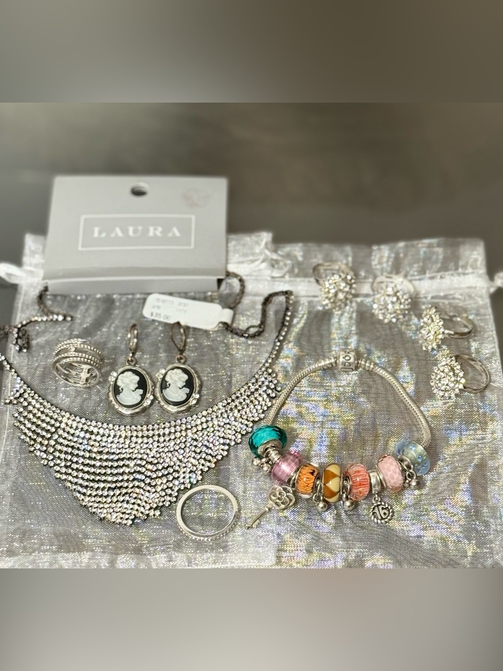 Pandora bracelet with charms and gift 🎁